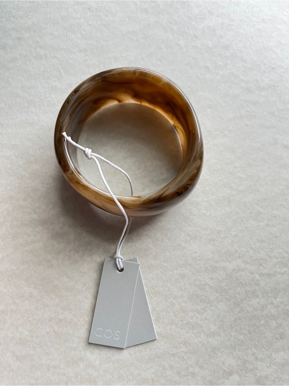 COS Swirled Brown Resin Bangle Bracelet